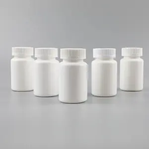 Logo personnalisé blanc HDPE 120ml 4oz HDPE bouteille de pilule Capsule de médicament bouteille de supplément bouteille de qualité alimentaire pot bouteille résistante aux enfants