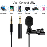 Professionnel de haute qualité son clair micro externe Lavalier revers Microphone 3.5mm pour les lecteurs d'ordinateur de téléphone portable