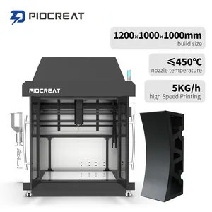 Piocreat G12 Printer 3D, Printer 3d industri paling praktis 1000*1000*1000mm skala besar kecepatan tinggi