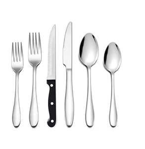 Restaurant Silver Flatware Set Dinner Spoons Forks And Knife Set - Product Image 1