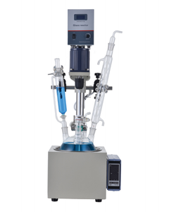 Ketel reaktor kaca lapisan tunggal 5L, bejana reaksi kimia Lab dengan pemanas & tampilan Digital, Boro3.3 untuk distilasi/pencampuran - Product Image 3