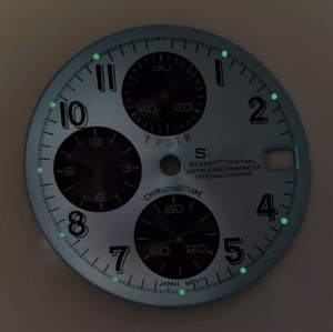 29.8mm acier inoxydable montre bleu blanc Sunburst cadran vert lumineux couronne VK67 mouvement boîtier Mod pièces avec cadran Sunburst - Product Image 6