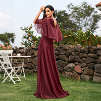 Robe de soirée formelle en mousseline de soie marine à paillettes, col en V, manches courtes volantées, applique florale 3D, taille empire, coupe trapèze, vente en gros