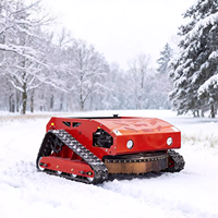 Tondeuse à gazon sur chenilles télécommandée de qualité industrielle avec moteur à essence - Machine tout-en-un pour l'élimination de la neige et de l'herbe