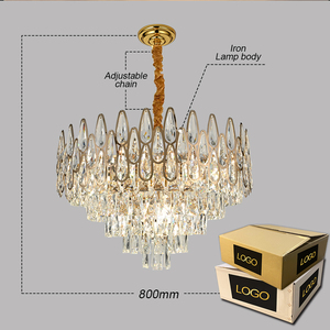 Luces LED colgantes de acero inoxidable para decoración del hogar, iluminación decorativa, lámpara colgante de araña de cristal de tamaño medio para mesa de comedor - Product Image 5