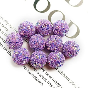 Rhinestone Beads 16mm Mixed Colors Acrylic <b>Gumball</b> Druzy Iridescent Glitter Chunky Bead for DIY Beaded Pen Making - Product Image 6