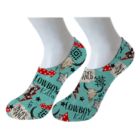 Kaos Kaki Wanita Desain Kustom Grosir Motif Sapi Gaya Koboi The Wild Ones