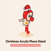 Support de téléphone en acrylique transparent, réglable en hauteur, gravé au laser avec logo personnalisé, faible MOQ, idéal pour les cadeaux de Noël et les fêtes, personnalisable OEM