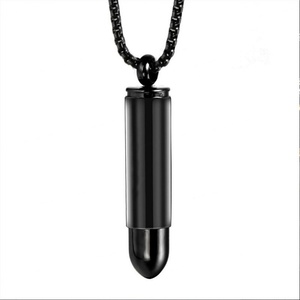 Collar con Colgante de Bala de Acero Inoxidable de Moda, Chapado en Oro de 18k, Antideslustre, con Cadena, para Hombre - Product Image 3