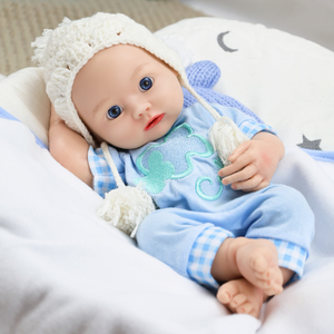 Muñeca Reborn de Silicona Platino 100% de Cuerpo Completo Suave de 13 Pulgadas, Muñeca Gordita de Moda, Juguete Modelo DIY para Niños con Sistema de Beber - Product Image 1
