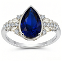 Bague de fiançailles QX Fine Jewelry en argent 925, moissanite bleue personnalisée taille brillant, sertie pavé, plaquée or 18 carats, bagues de luxe délicates
