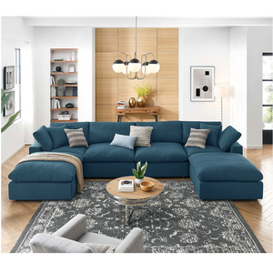 Venta caliente personalizable tela nube sofá cama conjunto en forma de U en forma de L Combos sala de estar <span class=keywords><strong>Uptown</strong></span> muebles - Product Image 2