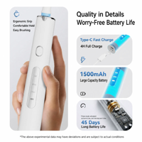 Brosse à dents électrique rotative pour un brossage amusant, prête pour les voyages, rechargeable par USB, poils doux, brosse à dents électrique ronde pour adultes