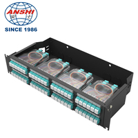 ANSHI 2U/4U Panneau de brassage fibre optique 19 pouces pour montage en rack, en acier laminé à froid, ODF modulaire 8/16 emplacements, capacité maximale 12-72 fibres, noir