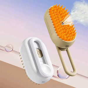 Brosse multifonctionnelle anti-éclaboussures pour chats Brosse électrique Usb pour massage des poils de chats Peigne de toilettage pour animaux de compagnie autonettoyant - Product Image 1