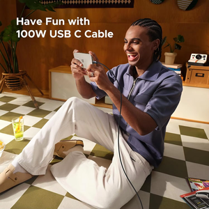Ugreast 100W <span class=keywords><strong>สาย</strong></span><span class=keywords><strong>ชาร์จ</strong></span> USB C ไปยัง USB C <span class=keywords><strong>สาย</strong></span>ดาต้า3.3ft 6.6ft ไนลอนถักชนิด C สำหรับแล็ปท็อป <span class=keywords><strong>iPhone</strong></span> - Product Image 2