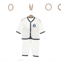 Ensemble de layette pour bébé en coton de style marin classique, coffret cadeau complet pour nouveau-né avec tenue et accessoires