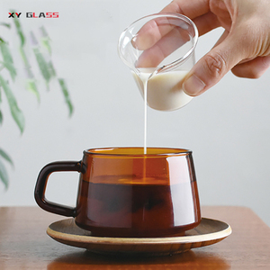 <span class=keywords><strong>Taza</strong></span> de Café Latte <span class=keywords><strong>Negra</strong></span> de Vidrio de Borosilicato Resistente al Calor, Hecha a Mano, Colorida, al por Mayor - Product Image 4
