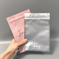 Sachet d'emballage transparent en plastique imprimé sur mesure, plat, avec fermeture éclair, scellé sur 3 côtés, pour accessoires et gants