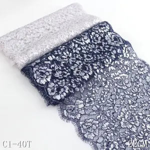 non-stretch cannetille shiny material eyelash lace chantilly lace chantilly eyelash lace sequins