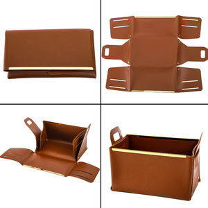 Giỏ Đựng Đồ Giặt Giả Da Gấp Gọn Giỏ Đựng Đồ Lặt Vặt Mỹ Phẩm Quần Áo Bẩn Thùng Đựng Đồ Gấp Gọn Có Tay Cầm - Product Image 5