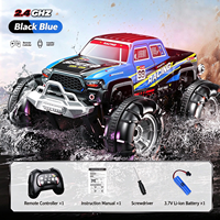Camion RC amphibie tout-terrain avec lumières, double commande 2.4G, capteur de geste, voiture télécommandée étanche pour enfants