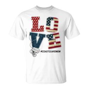 T-shirt « Love Coast Guard Mom » au design patriotique # CoastGuardMom - Product Image 1