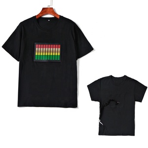 Personnalisé EL Allume T-Shirt Son activé T-Shirt el clignotant T-Shirt avec inverseur - Product Image 5