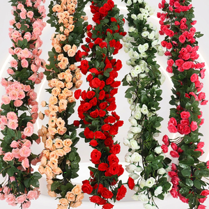 Fiori Artificiali, Fiori Finti, Ghirlanda di Rose, Fiori Decorativi per Avvolgere Tubi dell'Aria Condizionata, Archi Nuziali, Realistici - Product Image 1