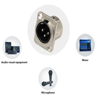 Prise mâle XLR 3 broches sur châssis métallique de type D pour microphone, table de mixage audio, amplificateur, haut-parleur, enregistrement sonore en direct et studio