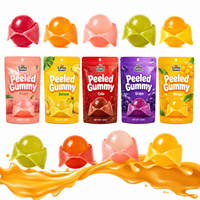 Bonbons gélifiés pelables saveur fruitée 3oz, directement de l'usine, bonbons 4D fourrés, bonbons gélifiés doux à peler, forme personnalisée animaux et fruits