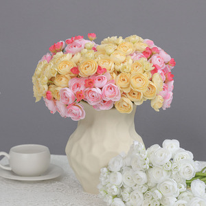 Fleurs artificielles de renoncules en gros directement de l'usine, fausses fleurs de <span class=keywords><strong>camélia</strong></span> pour la décoration de fond mural de mariage - Product Image 1