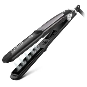 110-220V Dual Voltage Salon Ceramic Vapor Flat Iron Steam Styler Hair Straightener蒸気で機能