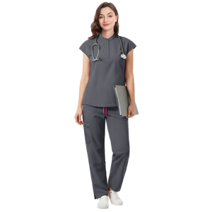 42393 Ensembles de Blouses Médicales Personnalisées ; <span class=keywords><strong>Ensemble</strong></span> 3 Pièces Uniformes Médicaux Blouses Florales pour Femme Ensembles de Blouses Professionnelles - Product Image 1