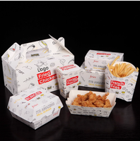 Boîte de nourriture biodégradable personnalisée à emporter 0ut Carton ivoire Carton d'impression Boîte de poulet frit pour aliments chauds