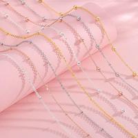 Exquisita Cadena de Plata de Ley 925 Chapada en Oro/Oro Rosa/Rodio de 18K, Multitipo, para Mujer
