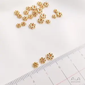 Perles d'espacement de flocon de neige, couleur or, perles d'espacement de fleur pour la fabrication de bijoux