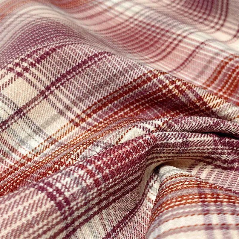 Sun plustex neue Muster Garn farbe Gingham Polyester/Viskose elastischen Stoff für Hosen Anzug Röcke Blazer Uniform Kleid