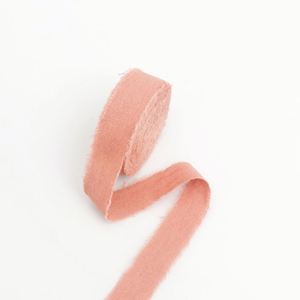 Custom Color & Width 2cm 9m Frayed Edge Cotton Linen Ribbon for Boho Wedding Gift Wrapping & Home Decor - Product Image 5