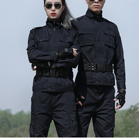 Vanda Vente en Gros OEM/ODM, Uniforme de Sécurité d'Entraînement Noir Unisexe, Costume de Garde, Uniformes Tactiques Multifonctionnels