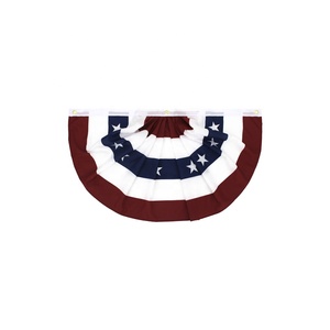 Listo para enviar 1,5x3 pies Stock 45x90cm American Bunting USA 100D Bandera de ventilador plisada - Product Image 1