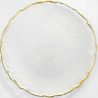 Assiette de présentation en verre Ohere avec bordure en dentelle, bordure dorée, bordure argentée, transparente, écologique, 13 pouces, mariage, fête, hôtel