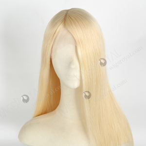 Livraison rapide de haute qualité 20 pouces de Long Blonde 613 délié parfait à la recherche naturelle dentelle avant soie haut sans colle perruques de cheveux humains - Product Image 2