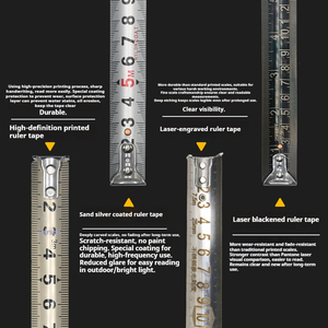<span class=keywords><strong>Protool</strong></span> AA001 Ruban à mesurer métrique en acier inoxydable de haute qualité 5M avec verrouillage automatique, étui haute visibilité, résistant à l'usure et anti-chute, argenté - Product Image 6