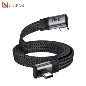UNIEAN vente en gros 1.5M Usb4.0 8k câbles de données câble <span class=keywords><strong>plat</strong></span> 40Gbps câble PD100W Type C Usb charge rapide fil <span class=keywords><strong>plat</strong></span> pour <span class=keywords><strong>iphone</strong></span> - Product Image 1