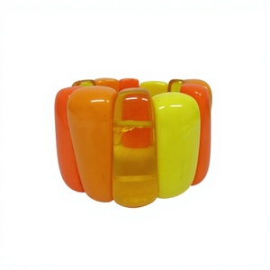 Bracelet jonc vintage en résine épaisse, motif marbre vert, style bohème, bijoux unisexe, acrylique lucite, mode, mariage, femme - Product Image 6