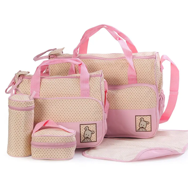 High Fashion Multifunction Custom 5 Set Maternity Mummy Diaper Nappy Baby Bag For Mommy