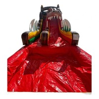 Tobogán Acuático Inflable Dino Rage de 18 pies con una Sola Vía, Material de PVC para Uso Comercial