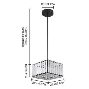 Home Decor Kitchen Long bar Crystal Pendant <b>Light</b> Modern <b>Chandelier</b> for Dining Room or Restaurant - Product Image 5