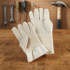 Gants de travail en coton éponge écologiques à 5 doigts avec poignet tricoté pour boulangerie, fonderie, soudure, industrie du verre - Product Image 1